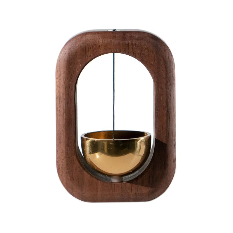 SANOSY Magnetic Shopkeepers Bell Wood Doorbell Wind Chime for Refrigerator  Room  Porch  Garden  Backyard  Restaurant Home Garden Windchime Housewarming Gift(Walnut) - Image 1
